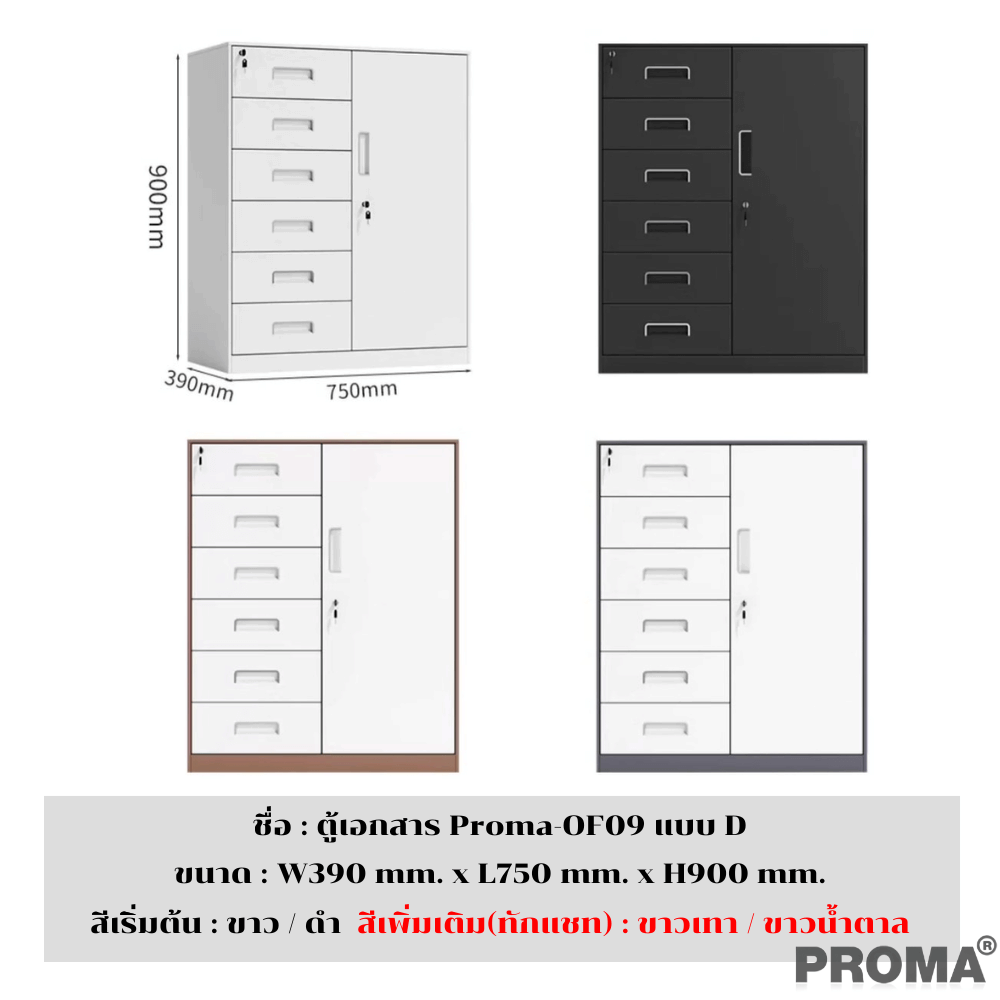 [PRE-ORDER] ตู้เก็บเอกสารสำนักงาน อเนกประสงค์ PROMA-OF09-D สีดำ_3